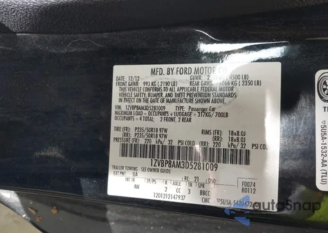 2013 Ford Mustang V6 Premium from USA, damaged, VIN 1ZVBP8AM3D5281009